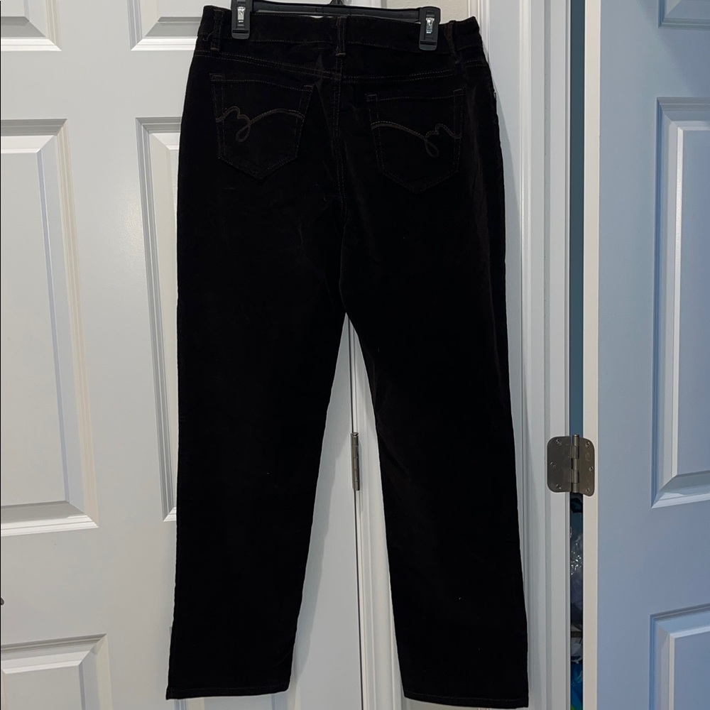 Bandolino MANDIE size 14 dark brown stretchy straight cords corduroys pants EUC